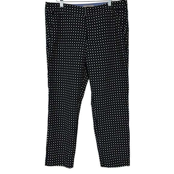 Banana Republic Pants Women Size 8 Hampton Black White Geometric Ankle Preppy - Picture 1 of 12